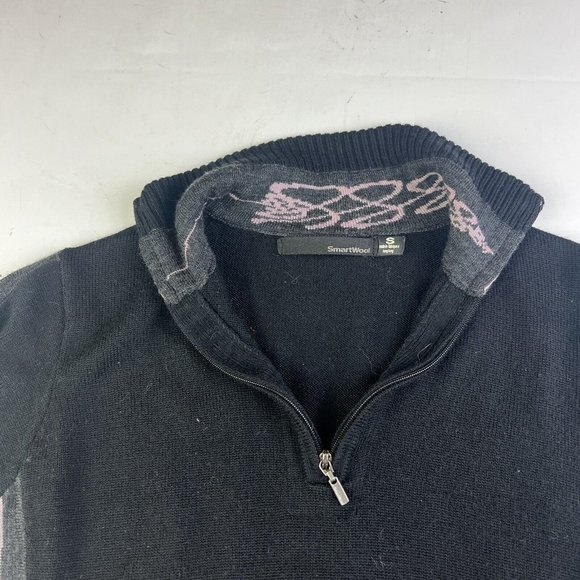 Smartwool Women's small Top 1/4 Zip Black Long Sleeve Merino Wool - Picture 4 of 12
